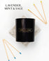 Premium Lavender, Mint & Sage Candles | Highly Scented Candles for Home | 8 oz 45 Hour Burn, All Natural Soy Candles | Relaxing Eucalyptus Candle with Matte Black Glass Gift Box