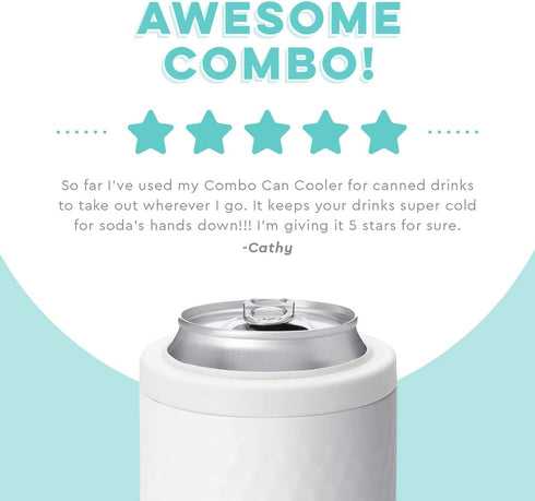 Swig Life Standard Can + Bottle Cooler, Stainless Steel, Dishwasher Safe, Triple Insulated Can Sleeve for Standard Size 12oz Cans or Bottles in Golf Partee Print