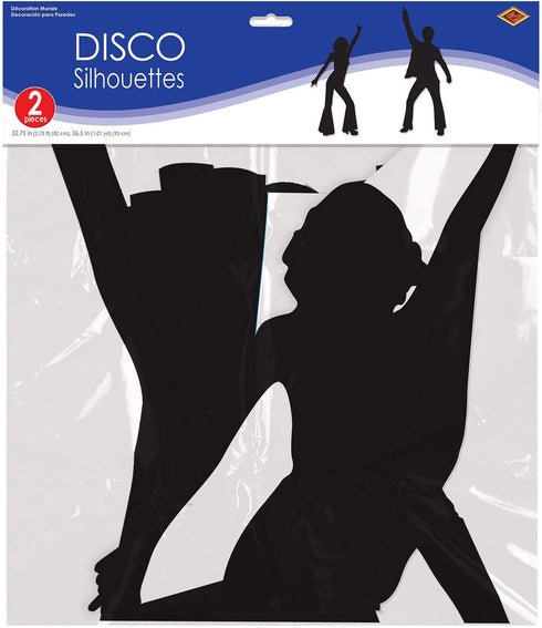 Beistle Disco Silhouettes, 32.75" and 36.5", Black, 54618
