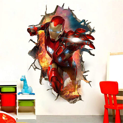 ZI XIN Superhero Wall Stickers Iron Man Wall Decals Excellent Vinyl Wall Decor for Boys Room Living Room (Size 35.4 x 23.6 inch)