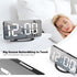 Digital Alarm Clock, 6.5" LED Mirror Electronic Clocks,with 2 USB Charger,Snooze Model, 3 Adjustable Brightness?Outlet Powered Compact Clock for Bedrooms, Bedside, Desk, Shelf(Black-White)