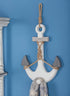 Deco 79 98864 Wood and Rope Anchor Wall Decor, White/Gray/Darkgray/Brown