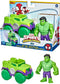 Hasbro Marvel Spidey and His Amazing Friends Hulk Action Figure and Smash Truck Vehicle, Pre-School Toy for Children Aged 3 and Up, Multicolor (F3989)