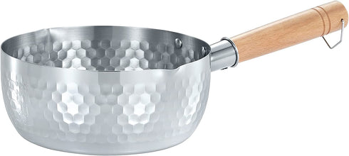 CONCORD 2 Quart Stainless Steel Yukihira Pan. Traditional Japanese Saucepan with Wood Handle. Great for Ramen, Tempura, Milk, etc.