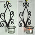 GEZICHTA Wall Candle Sconces, 2pcs 5.58.9inch Candle Sconces Holders with Glass, Tea Light Candle Sconces for Bedroom, Dining, Room, Weddings(Black) free size
