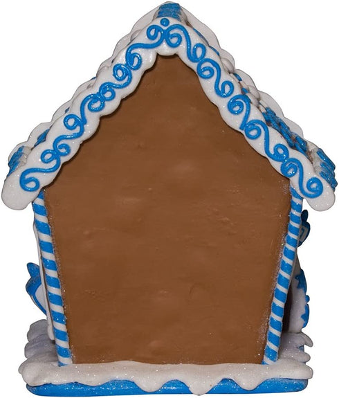 Kurt Adler 8" White and Blue Festive Hanukkah Gingerbread LED House Tabletop Decor