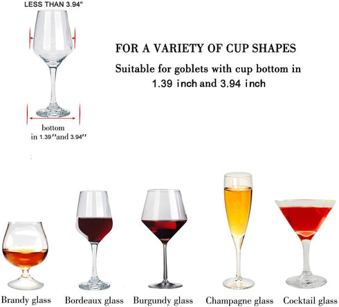 MOCOUM Wine Glasses Rack Under Cabinet Stemware Rack,Wine Glass Hanger Rack Wire Wine Glass Holder Storage Hanger for Cabinet Kitchen Bar (4 Rows)