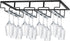 MOCOUM Wine Glasses Rack Under Cabinet Stemware Rack,Wine Glass Hanger Rack Wire Wine Glass Holder Storage Hanger for Cabinet Kitchen Bar (4 Rows)