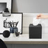 Luxspire PU Leather Tissue Box Cover, Roll Tissue Holder, Modern Square Paper Facial Tissue Holder Case Dispenser Napkin Organizer for Bathroom Counter Tops Bedroom Car, Tissue Box Covers - Black