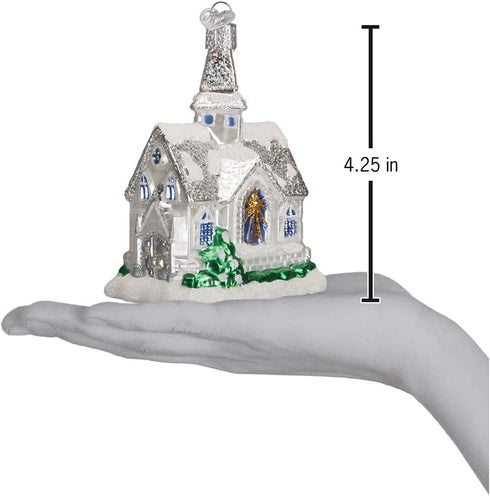 Old World Christmas Church Collection Glass Blown Ornaments for Christmas Tree Sparkling Cathedral