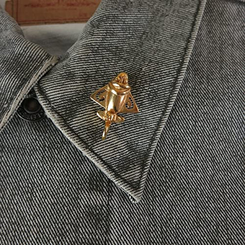 Across The Puddle, Ancient Golden Jet-3 Lapel Pin | 24k GP Golden Flyer | Pre-Columbian Quimbaya Pin Airplane Jet | Ancient Aircraft | Ancient Astronauts | Original Golden Jets Collection