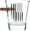 American Flag Shot Glass Hand Blown Glasses Real 308 Round Design