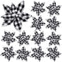 Syhood 12 Pieces Buffalo Plaid Poinsettias Christmas Tree Ornaments Artificial Christmas Flowers with Glitter Powder for Christmas Tree Wreaths Garland Holiday Decorations 6.7 Inch (Black and White)