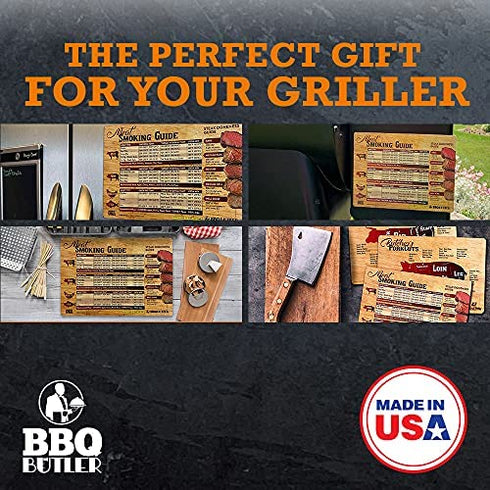 BBQ Butler Bear Paws - New Magnetic Meat Temperature Guide - Smoking Chart Magnet - Barbeque Accessories - Grilling Temperature Chart - Perfect For Smokers - Visual Temperature Meat Magnets