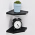 WELLAND 7-Inch Black Floating Corner Shelves Set of 2, Wall Mounted Storage Shelf with White Finish for Bedroom, Living Room, Bathroom, Display Shelf for Small Plant, Photo Frame, Toys