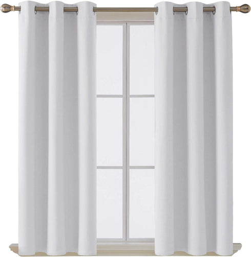Deconovo Room Darken Curtain Thermal Insulated Blackout Drape Grommet Curtain for Living Room Star White 42x63 Inch 1 Panel