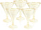Liacere 24 Pack Gold Glitter Plastic Martini Glasses - 6.25oz Disposable Cocktail Glasses - Plastic Margarita Glasses Perfect for Wedding & Party