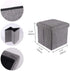 YCOCO Square Ottomans with Storage Foot Rest Stool Seat,Foldable Storage Ottoman Boxes,Toy Box Chest,Padded with Memory Foam Lid,11.8"x11.8"x11.8",Grey,Pack of 2
