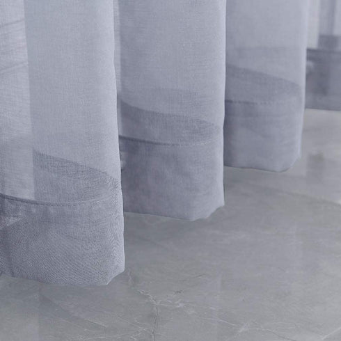 MYSTIC-HOME Sheer Curtains 63 Inch Length, Rod Pocket Voile Drapes for Living Room, Bedroom, Window Treatments Semi Crinkle Curtain Panels for Yard, Patio, Parlor, Set of 2, 52"x 63", Silver Grey