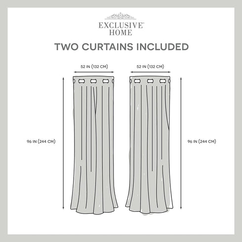 Exclusive Home Curtains Ironwork Sateen Woven Blackout Grommet Top Curtain Panel Pair, 52x96, Sundress Yellow