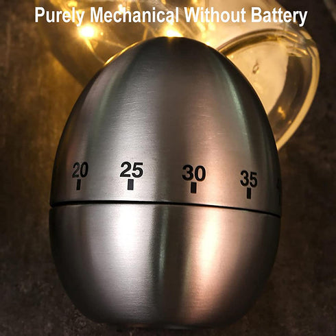Kitchen Egg Timers for Boiling Eggs?Cute Manual Stainless Steel Metal Mechanical Visual Countdown for Cooking Timer with Loud Alarm?for School, Learning, Projects, and Exercise