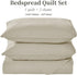 SEMECH Queen Beige Quilt, Queen Sized Bedspread, Beige Bedspread Quilt 3pcs Including 1 Quilt and 2 Shams 100''x106'' (Full / Queen, Sand Beige)