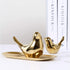 4 Pieces Small Animal Statues Home Decor Modern Style Decorative Ornaments for Living Room, Bedroom, Office Desktop, Cabinets (Golden Bird S&M&L&XL)