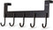 Over Door Hanger Heavy-Duty Hook, Hanging Clothes,Coat,Bag,Robe,Towel,Bathroom,Closet,Back of Door Hanger,Sturdy Anti-Rust Lightweight 5-Hooks Aluminum Black