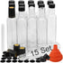 15 Pack Hot Sauce Bottles, YULEER 8.5 oz Woozy Bottles with Leak Proof Screw Black Cap, Shrink Capsule, Snap On Orifice Reducer Dripper Insert, Round Glass Bottles for DIY Hot Sauce, BBQ Sauce, Christmas Gift for Women