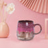 LMYFFF Large Ceramic Coffee Mug,21 Oz,Gilt Pink Big Tea Cup for Office and Home, Dishwasher and Microwave Safe¦