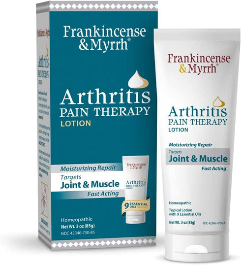 FRANKINCENSE & MYRRH Arthritis Pain Therapy Lotion – Fast Acting Pain Relief Cream and Hydrating Skin Repair, Net Weight 3 Ounces - 1 Pack