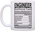 Engineering Gifts for Men Funny Engineer Nutritional Facts Label Software Engineer Gifts Sound Engineer Mug Civil Engineer Coffee Mug Tea Cup White