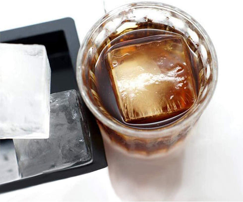 witice Large Ice Cube Trays Silicone (2.5-Inches) - Whiskey Ice Cube Mold, With Easy Release Ice Cubes for Whiskey and For Cocktail,Food Grade (Black 2 Tray)