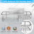 2-pack Shower Caddy Basket Shelf SUS304 Stainless Steel Bathroom Shelf with 11 Hooks ,Bearing 30 pounds, Without Drilling Fixed by Shower Shelf Adhesive Storage,2-in-1 Kitchen Spice Organizer