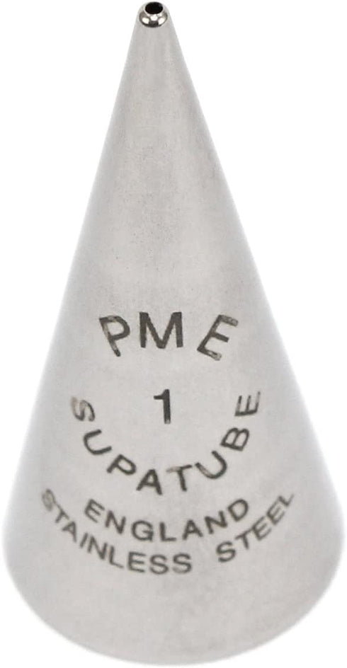 JA Kitchens Set of 3 Seamless Stainless Steel Writer Cake Decorating Tubes (Sizes: 1, 1.5, & 2)