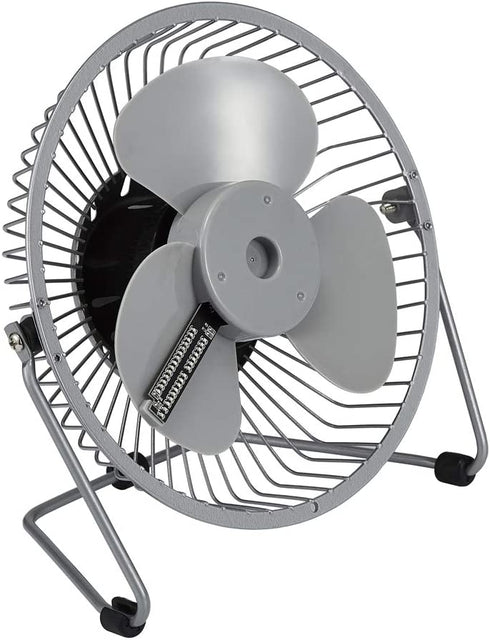 LICHAMP Clock Fan with Floating Led Time Display, Desk Usb Led Fan with Clock Light, 7"