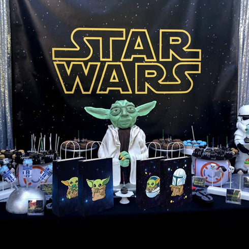 16 Pcs Gift Bags for Yoda Goodie Bags, Party Decorations for Theme Birthday Party Decoration Baby Shower Party Supplie