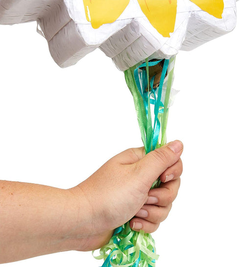 Small Sunflower Pull String Pinata for Birthday Party, Baby Shower Decorations (13 In)