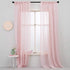 MRTREES Sheer Curtains Girls Room Pink 84 inches Long Sheers Nursery Transparent Voile Curtain Panel Bedroom Rod Pocket Window Treatment Set 2 Panels Living Room Sliding Glass Door