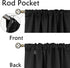 BGment Black Blackout Curtain Blinds - 38 x 45 Inch Thermal Insulated Rod Pocket and Back Tab Blackout Curtains for Kitchen/Home Decor/Bedroom, 2 Window Curtain Panels
