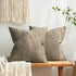MIULEE Pack of 2 Decorative Burlap Linen Throw Pillow Covers Modern Farmhouse Pillowcase Rustic Woven Textured Cushion Cover for Sofa Couch Bed 18x18 Inch Brown