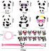 108Pcs Panda Party Supplies Favors Panda Keychains Rings Bracelets Panda Balloon Headbands Goodie Bags Stickers Toys Prizes Gift Carnivals for Kids Girls Panda Birthday Party Favor Supplies Goodie Bag Fillers