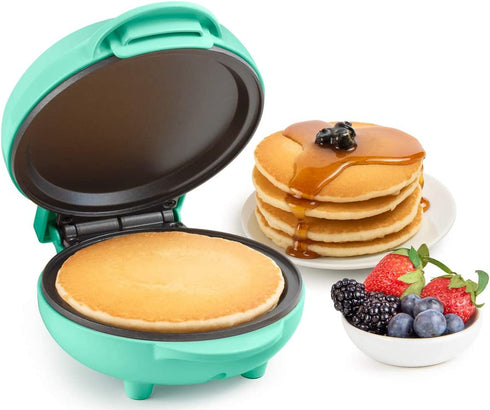Nostalgia MGD5TL MyMini Personal Electric Waffle Maker, Hash browns, French Toast Grilled Cheese, Quesadilla, Brownies, Cookies, Teal (Teal)