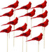 Cardinal Floral Picks - 5" Red Cardinals on 7" Wooden Sticks - Set of 12 Birds Attached to Stems - Red Birds Centerpieces - Christmas DIY - Ornament Holiday Décor.