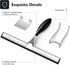 Shower Squeegee Set(12-Inch),Squeegee for Shower Glass Door,Stainless Steel Window Squeegee with Shower Door Hook and Adhesive Hook,for Glass Doors, Mirror,Bathroom, Window-Black