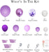 Pateeha Purple Balloon Garland Kit 145 Pcs Butterfly Baby Shower Decorations for Girl 12 Pcs Butterfly Stickers Balloons Arch White Metallic Purple Confetti for Birthday Wedding Party