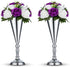 2 Pcs Tabletop Silver Metal Wedding Flower Trumpet Vase Table Decorative Centerpiece Artificial Flower Arrangements for Anniversary Ceremony Party Birthday Event Aisle Home Decoration (Silver)