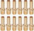 QLOUNI 12Pcs Brass Pipe Fitting, 3/8" Barb x 1/4" NPT Male Pipe, Hose Barb Adapter, Brass Pipe Fittings Male Threaded End