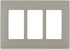 Leviton REWP3-WS Renu Three-Gang Screwless Snap-On Wallplate, Wood Smoke