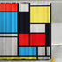 INVIN ART Bathroom Shower Curtain Set with Hooks,Composition in Blue, red and Yellow by Piet Cornelies Mondrian,Home Art Paintings Pictures for Bathroom